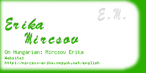 erika mircsov business card